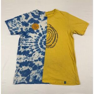 Dutch Bros Coffee Mens XL Split Tie Dye Positivity Kindness Graphic T-Shirt Blue